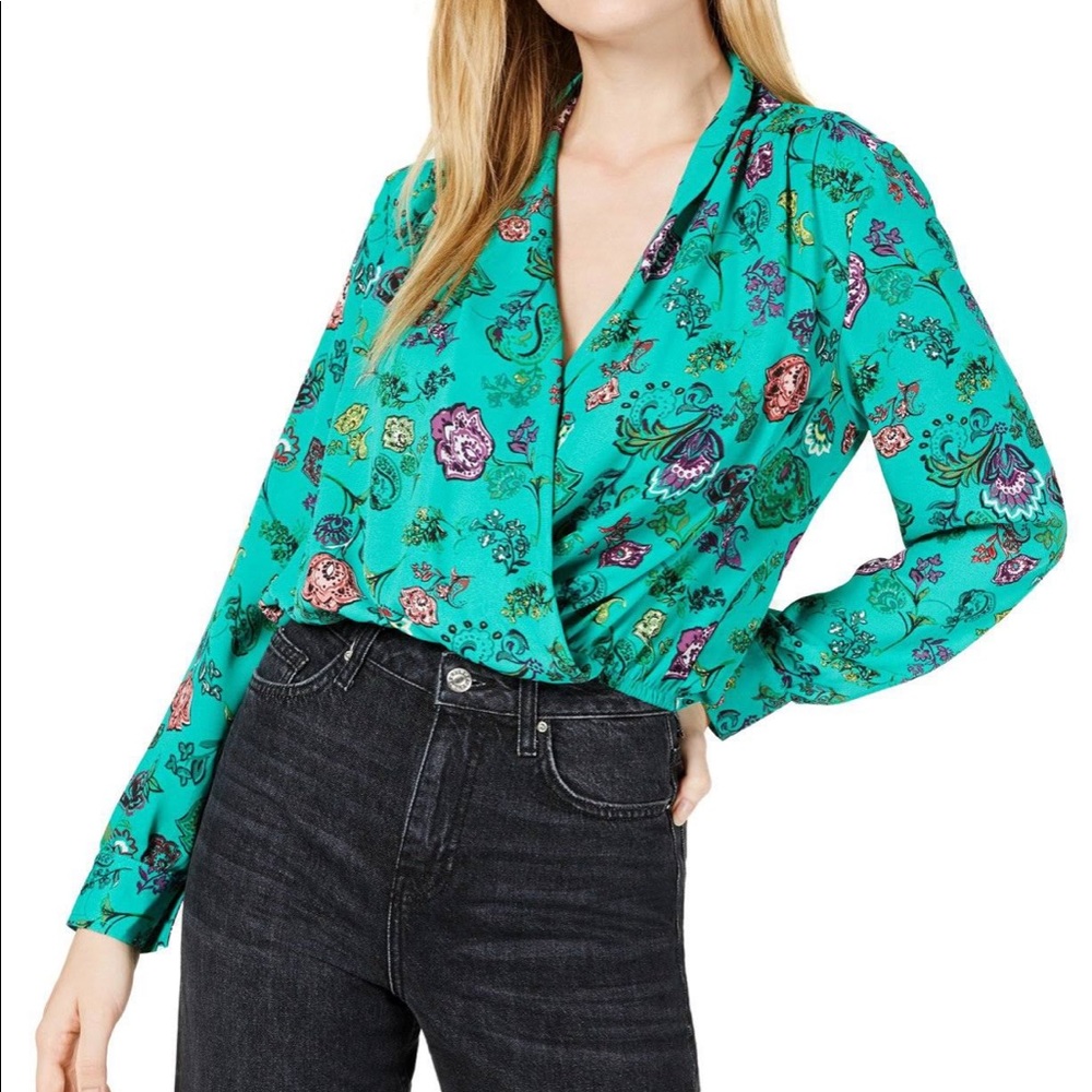 Project 28, print faux wrap top